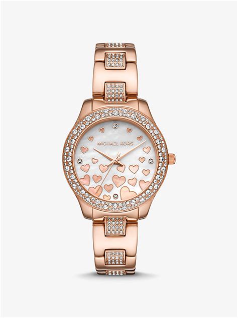 michael kors liliane|Liliane Pavé Gold Tone Watch .